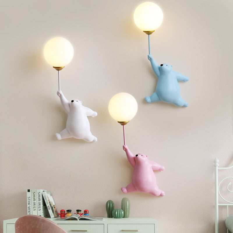 Teddy LED Vägglampa Vit/Blå/Rosé