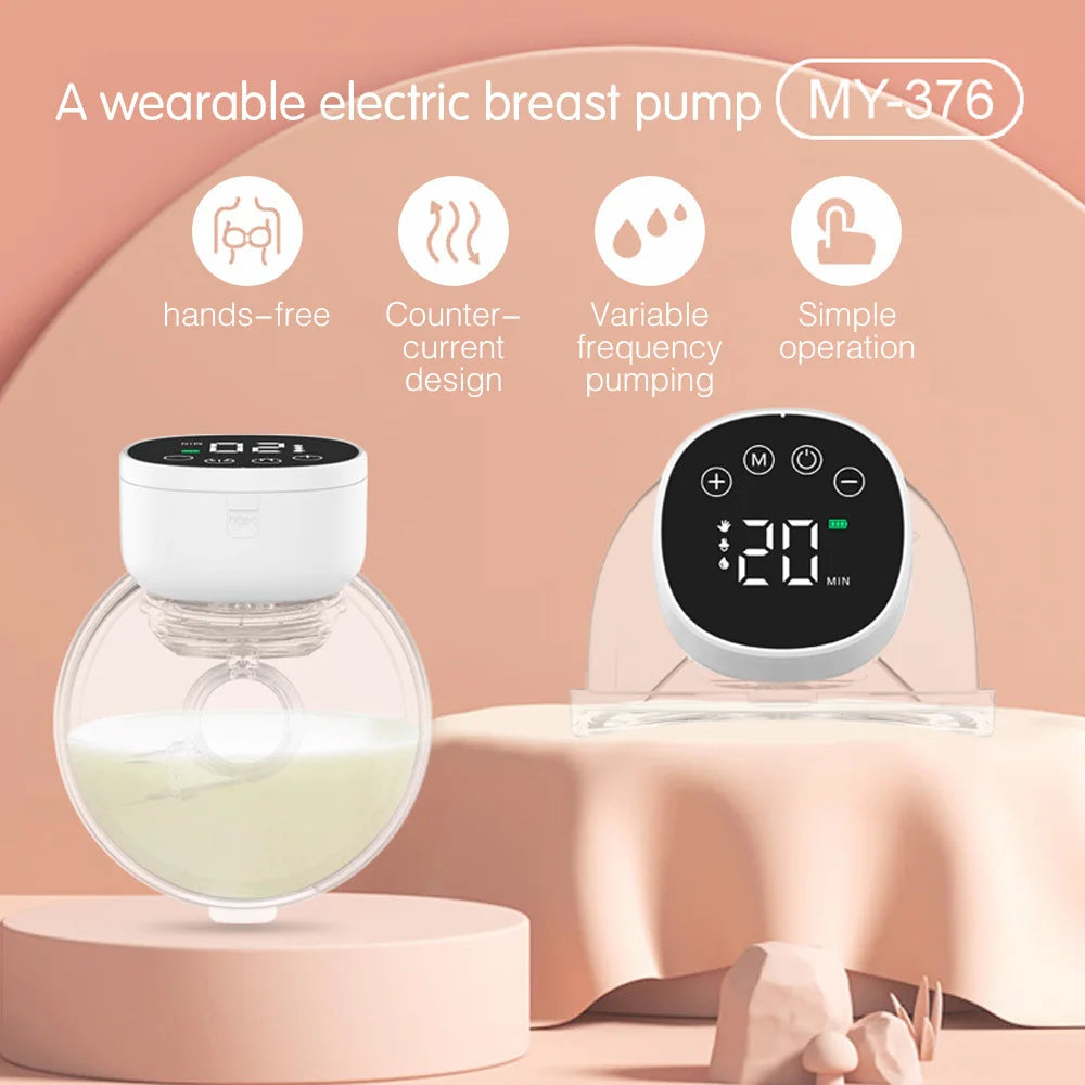 Bärbar elektrisk bröstpump med 180ML kapacitet