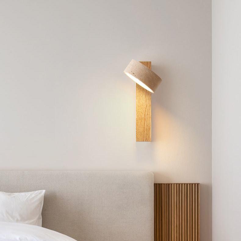 Travertin Vägghängd Lampa – Wabi Sabi Stil Vägglampa för Moderna Interiörer