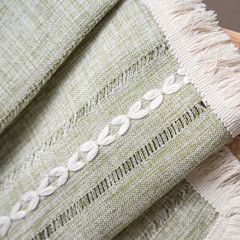 Enkel randig hallow-ut semi-skuggning fringing gardin