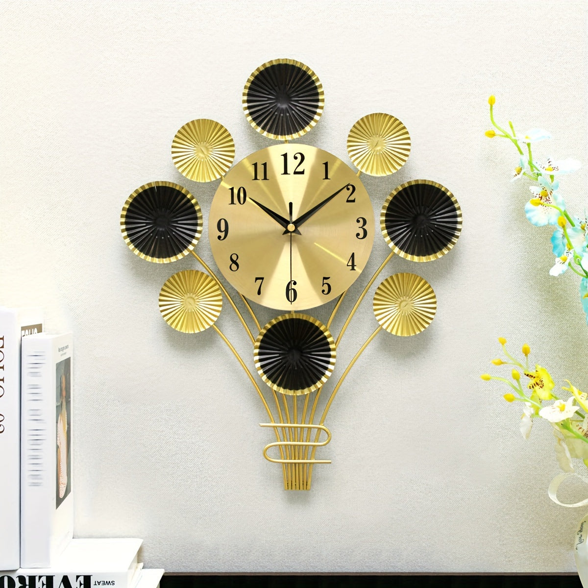 Modern Metallisk Tyst Väggklocka - Ballongformad, Dekorativ för Vardagsrum och Sovrum