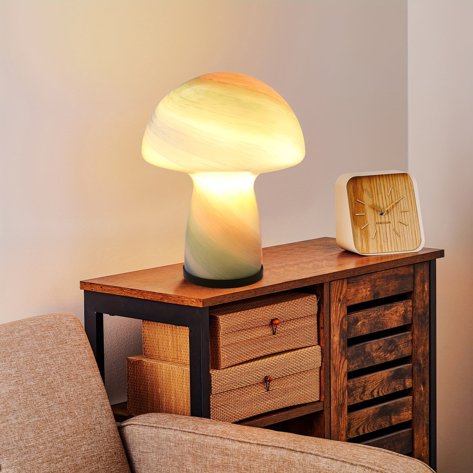 Lekfull Svamp Lampa - Förfinad Atmosfär med en Retro Tvist