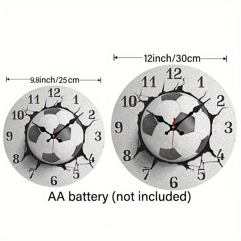 Stille Trä Fotboll Väckarklocka - Sporttema för Vardagsrum, Kontor och Gym