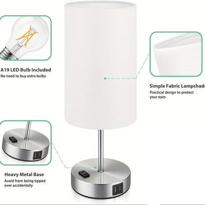 Lumora Sängbord Laddningslampa – Touch Control LED Nattduksbordslampa med USB-port