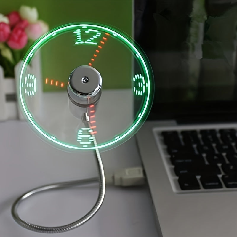 USB Skrivbordsfläkt med LED Klockdisplay