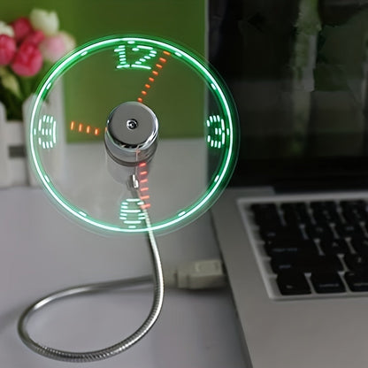 USB Skrivbordsfläkt med LED Klockdisplay