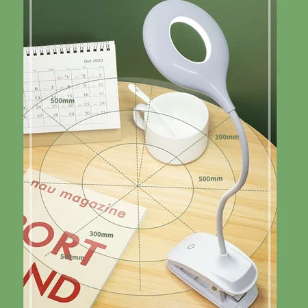 Uppladdningsbar LED-bordslampa med klipp – Justerbar skrivbordslampa för hemmakontor och studier