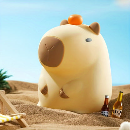 CapyGlow - Söta Capybara Nattlampa med USB Uppladdningsbar Silikonlampa