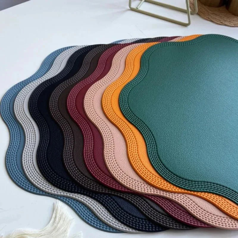 Faux läder blomformade bordstabletter för stilfull matlagning