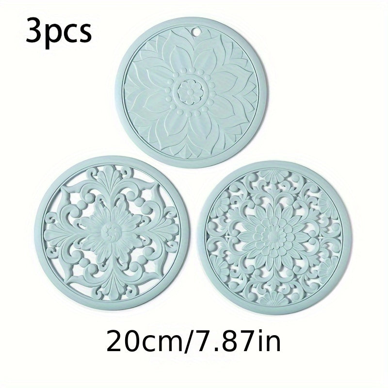 Värmebeständig silikon trivett mat set