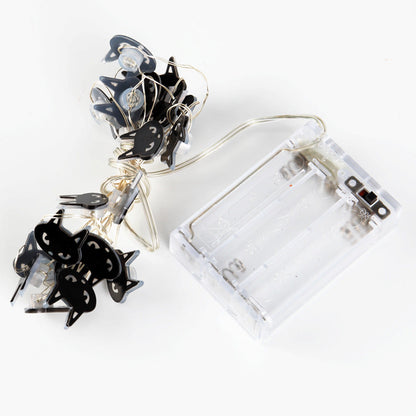 Halloween Svart Katt LED Ljus Girlanger för Spooky Dekor