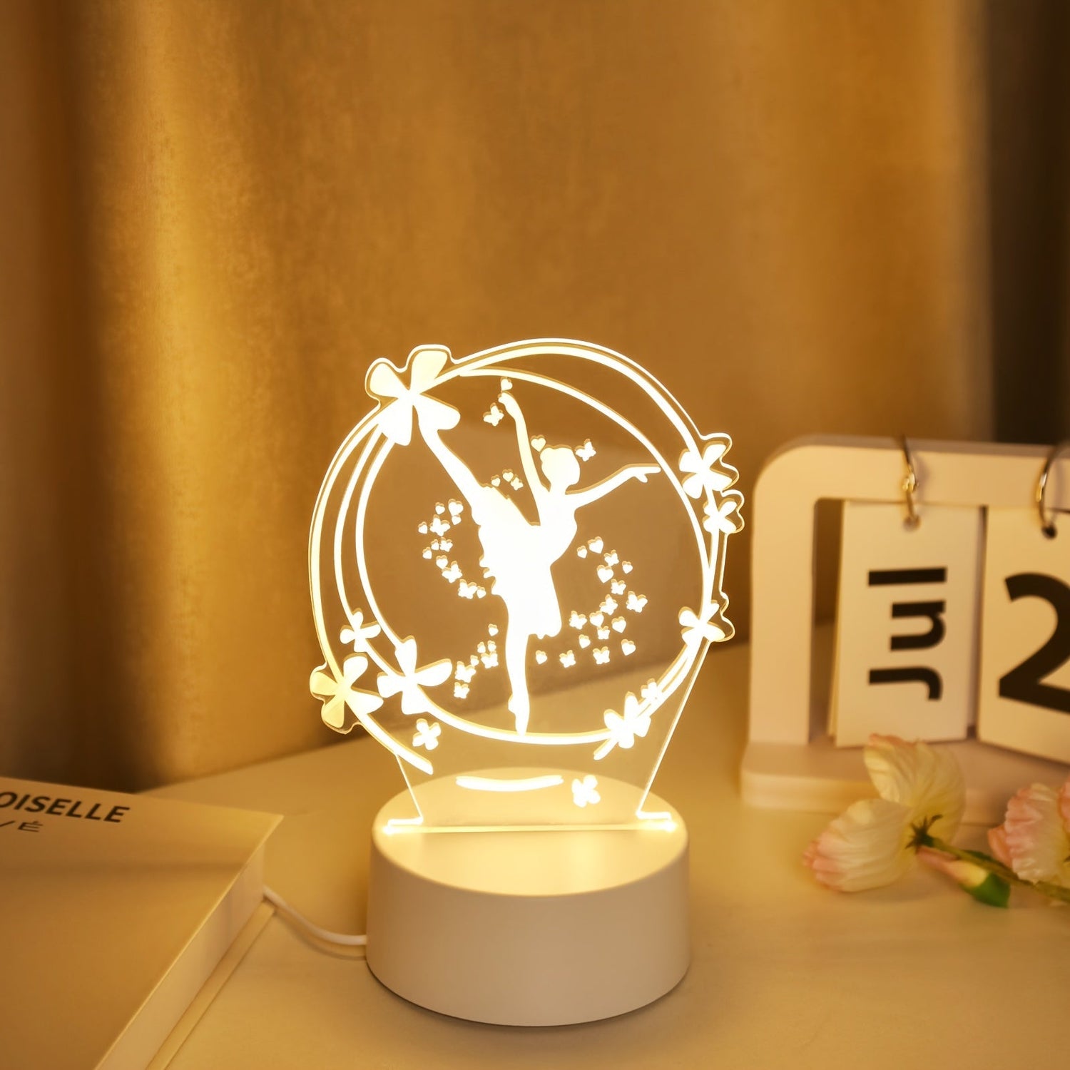 RymdLampa - 3D Baletdansare LED Nattlampa USB Driven