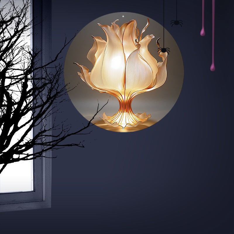 LotusLampa - Aluminium Blomma Bordslampa med LED Ljus