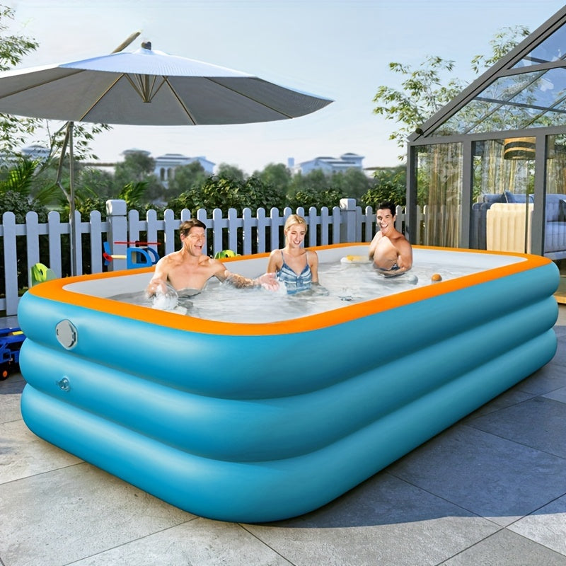 Uppblåsbar Trädgårds Pool PVC Cirkulär Blå