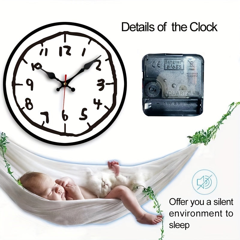 Minimalistisk Träväggklocka – Stilren, Ingen Tikande Ljud, Perfekt för Inredning