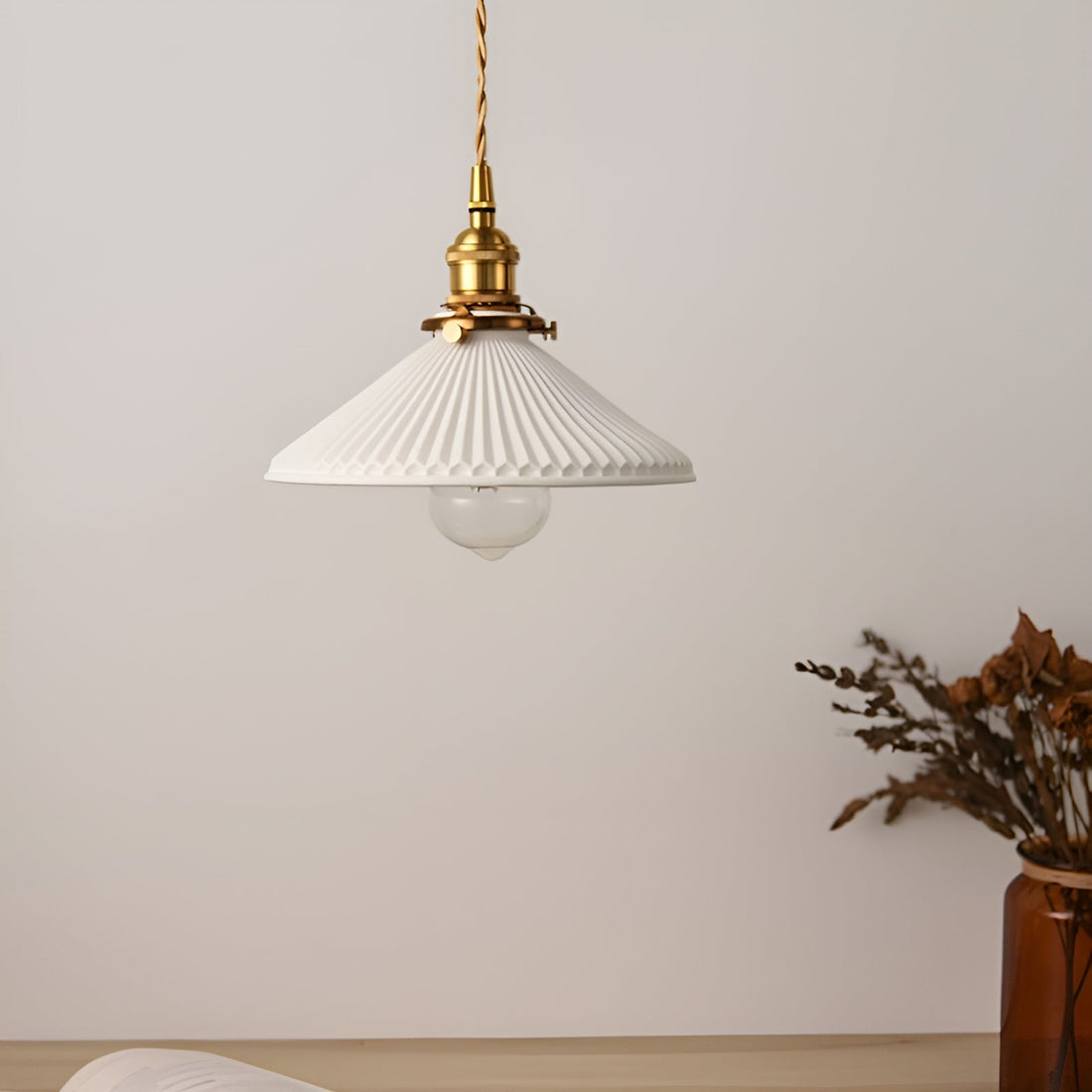 AmberZen Light – Vintage Keramik Glas Hänglampa