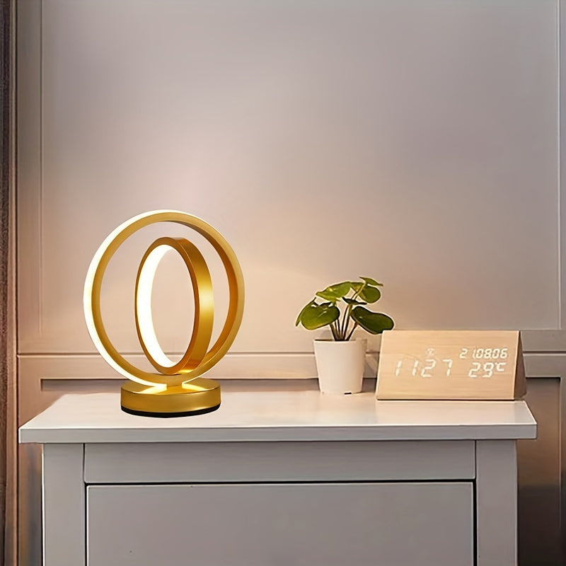 LumiSunset - Modern Metallbordslampa, USB-drivet, Dimbar Skrivbordslampa