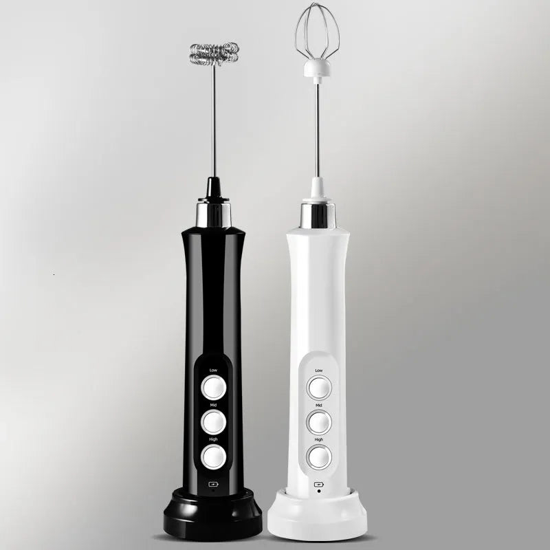 Royallure Trådlös Elektrisk Mjölkskummare 3-Hastigheters Handhållen USB Skumskapare