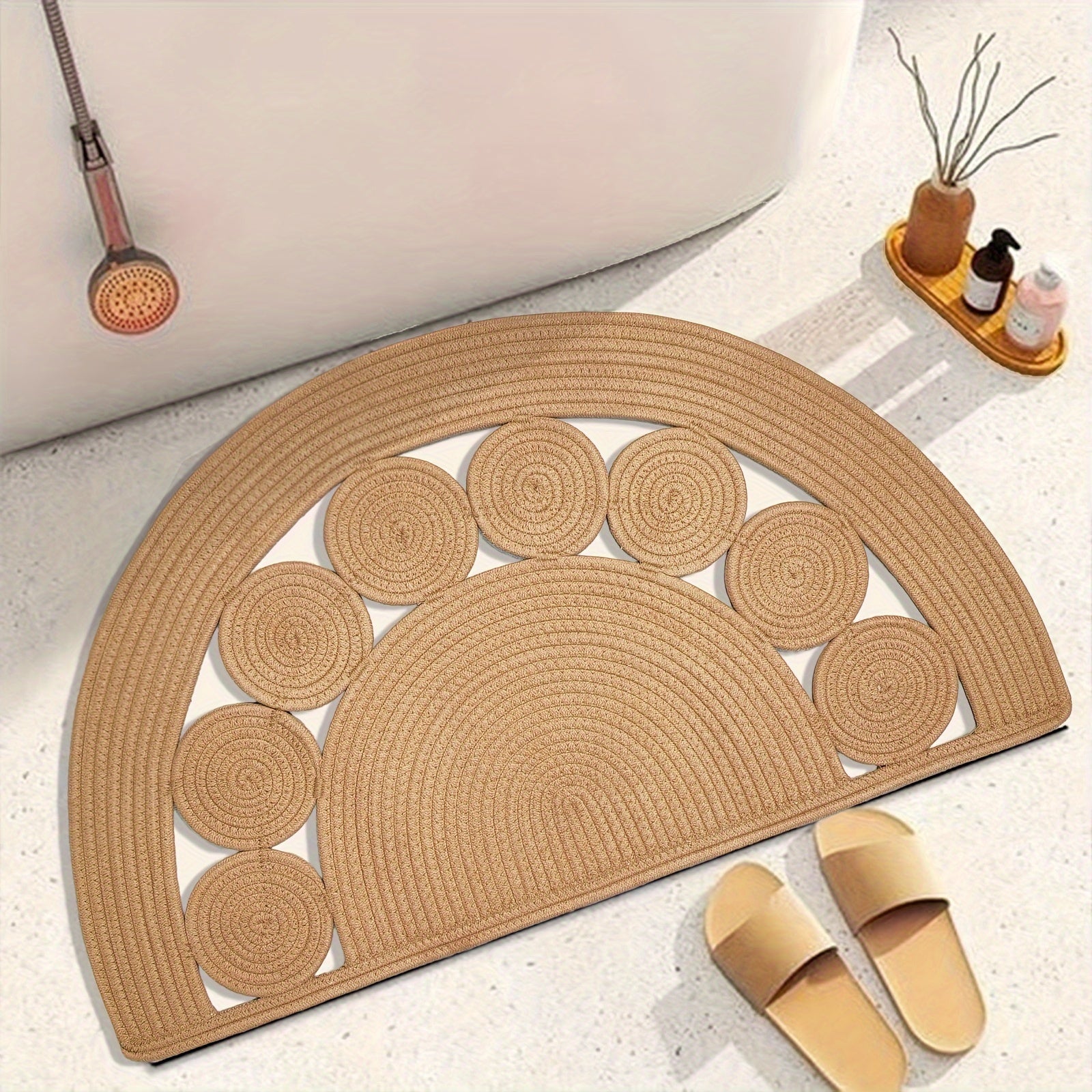 Boho handvävd badmatta – Perfekt för ditt badrum eller entré