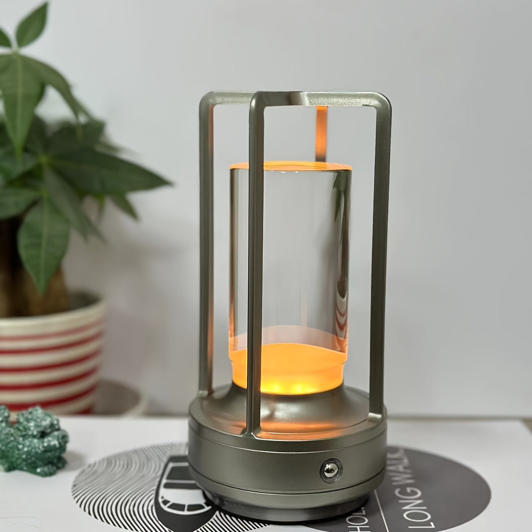 LumiCrystal - Uppladdningsbar LED Kristall Bordslampa med Touch Kontrollpanel
