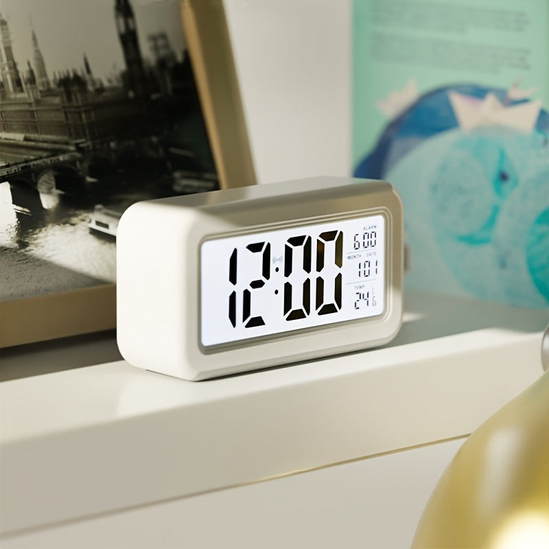 Digital väckarklocka med LCD-skärm - Datum- och temperaturvisning