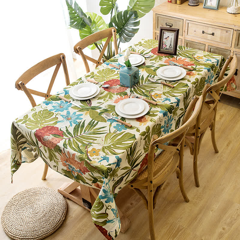 Tropisk Monstera Bomull Duk