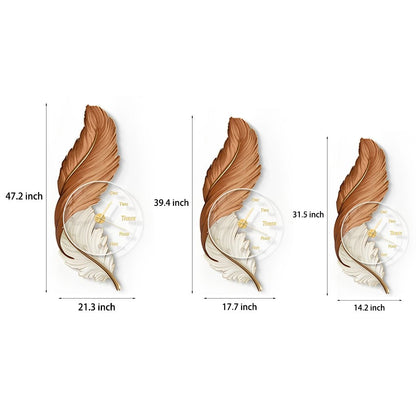 Fjäder Väggklocka | LED Vägglampa | Unisex | Canvas Stil | Ambient Belysning