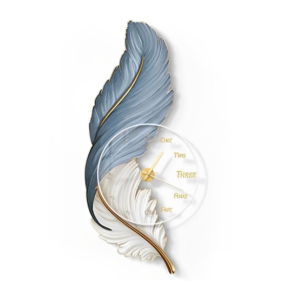 Fjäder Väggklocka | LED Vägglampa | Unisex | Canvas Stil | Ambient Belysning