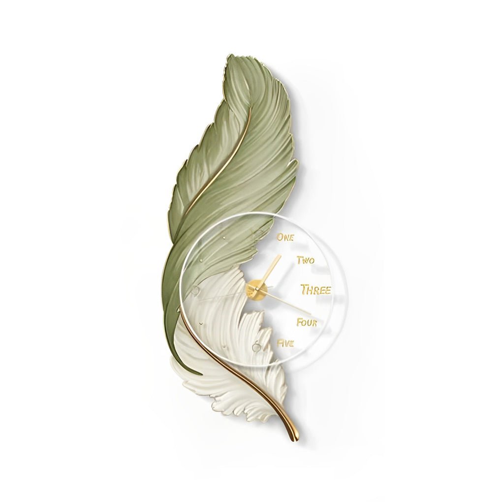 Fjäder Väggklocka | LED Vägglampa | Unisex | Canvas Stil | Ambient Belysning
