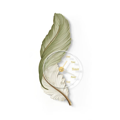 Fjäder Väggklocka | LED Vägglampa | Unisex | Canvas Stil | Ambient Belysning