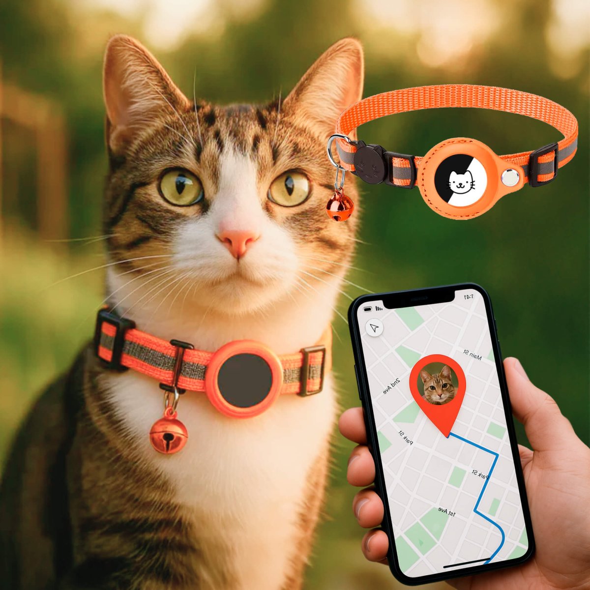 FELITRACK – Katt-GPS-tracker-halsband med reflekterande design