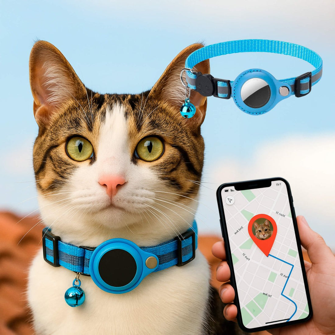 FELITRACK – Katt-GPS-tracker-halsband med reflekterande design