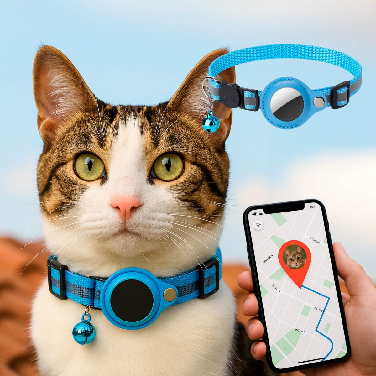 FELITRACK – Katt-GPS-tracker-halsband med reflekterande design