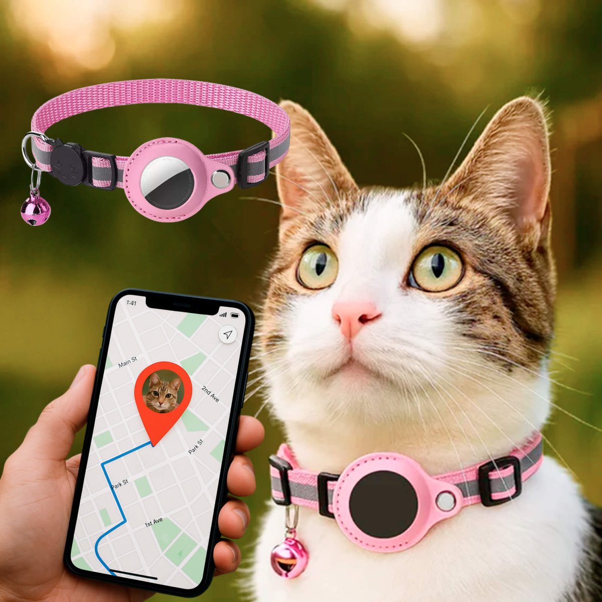 FELITRACK – Katt-GPS-tracker-halsband med reflekterande design