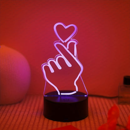 IllumiHeart - 7-färgers LED-nattlampa med touchkontroll