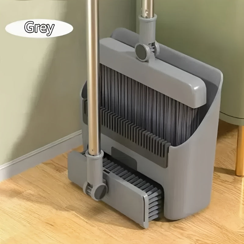 Fällbar 3-i-1 Kvast och Sopskyffel Set – Praktisk Lösning för Snabb och Effektiv Städning