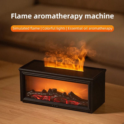 FlameAura – Aromaterapi-kamin-diffusor med 7 LED-färger