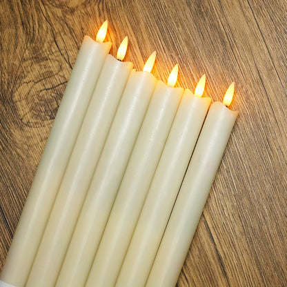 LED-ljusstakar Fladdrande Flamsfria Elfenben Set