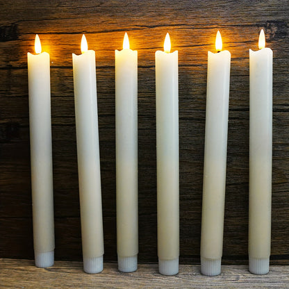 LED-ljusstakar Fladdrande Flamsfria Elfenben Set