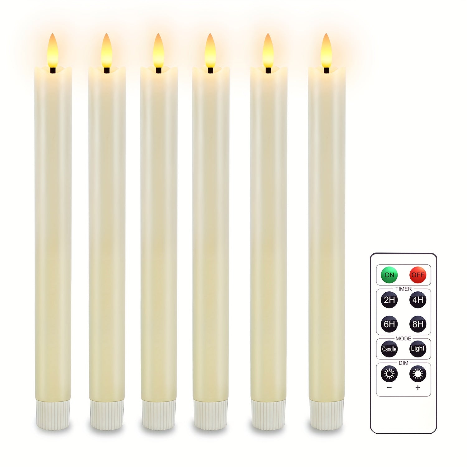 LED-ljusstakar Fladdrande Flamsfria Elfenben Set