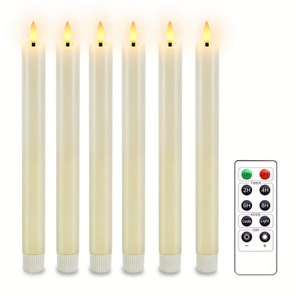 LED-ljusstakar Fladdrande Flamsfria Elfenben Set