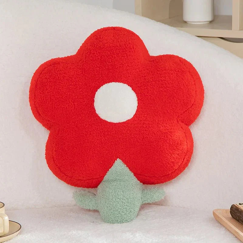 Fleece Flower Throw Cushion i bomull med söt design