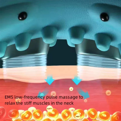 Flexease Nackmassageapparat - EMS-teknologi, akupressur &amp; traction - effektiv lindring av nacksmärta &amp; hållningsstöd - daglig 10-minuters avkoppling
