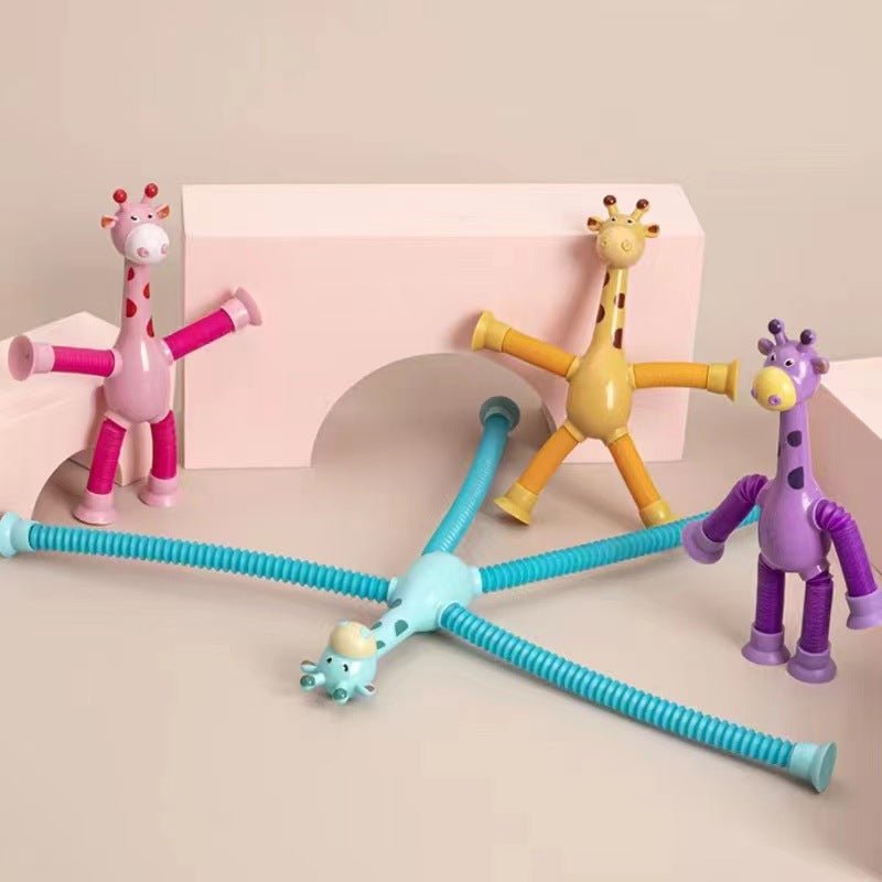 Flexigiraffe - Flexibelt töj- och böjleksak för barn - Motoriska färdigheter och kreativ lek