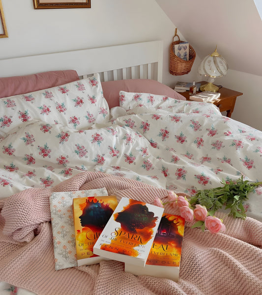 LushPetal Set – Elegant Blommig Sängset