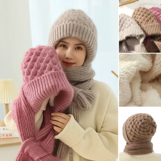 Carvallo | ScarfBeanie - Damensjal och Beanie-hatt i ett