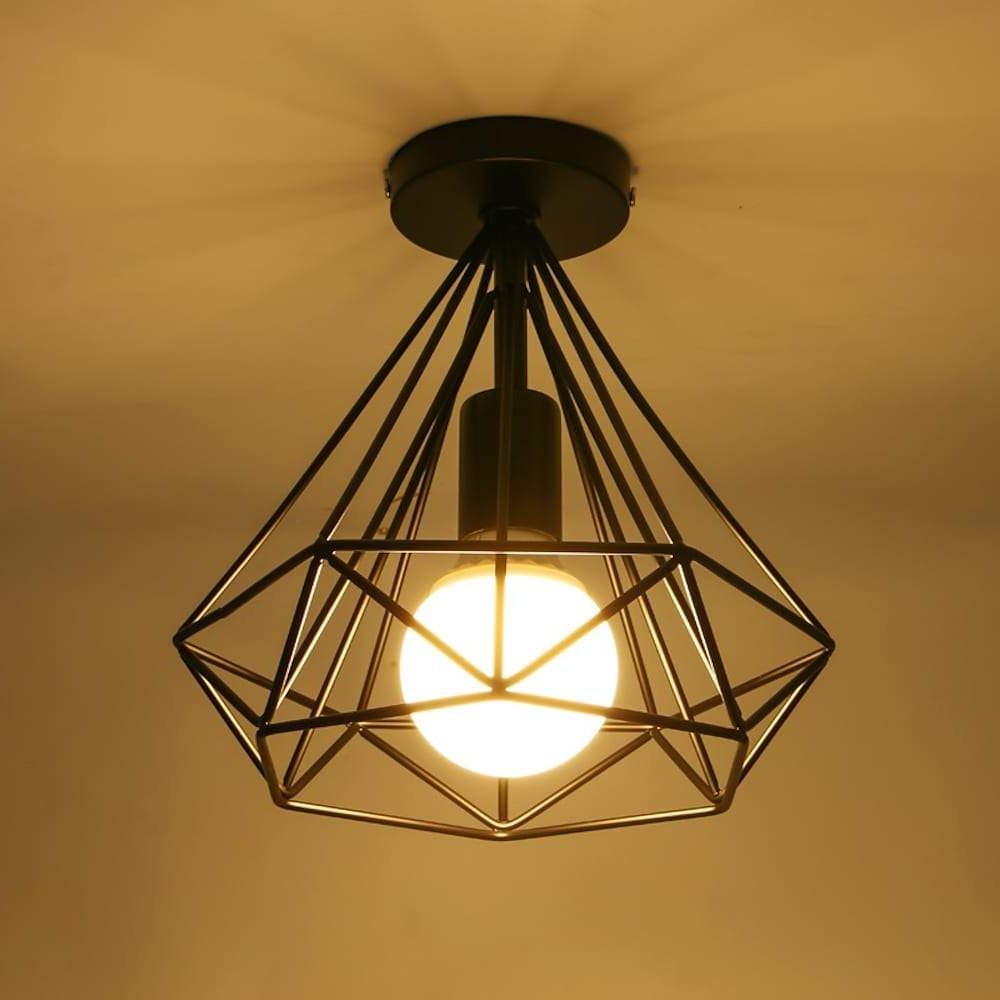 1-Ljus Mini Metall Geometrisk LED Retro Taklampa