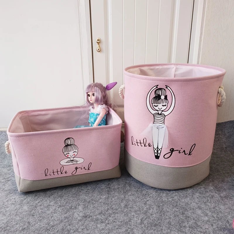 Fällbar förvaringskorg för babyleksaker och kläder - slitstark canvasorganisatör med handtag - platsbesparande design för barnrummet