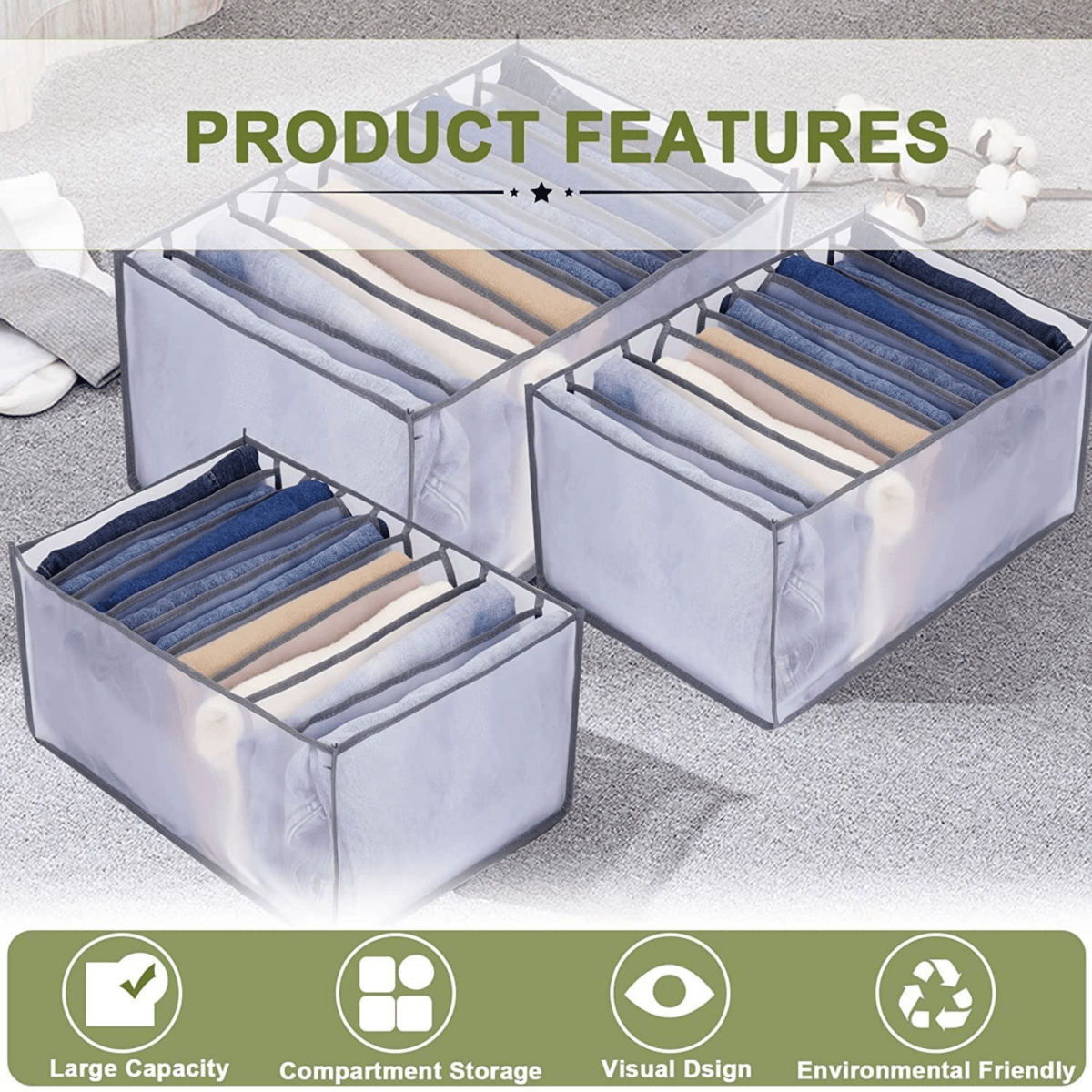 FOLDSPACE – Skåporganizer-set för ordentlig och veckfri förvaring