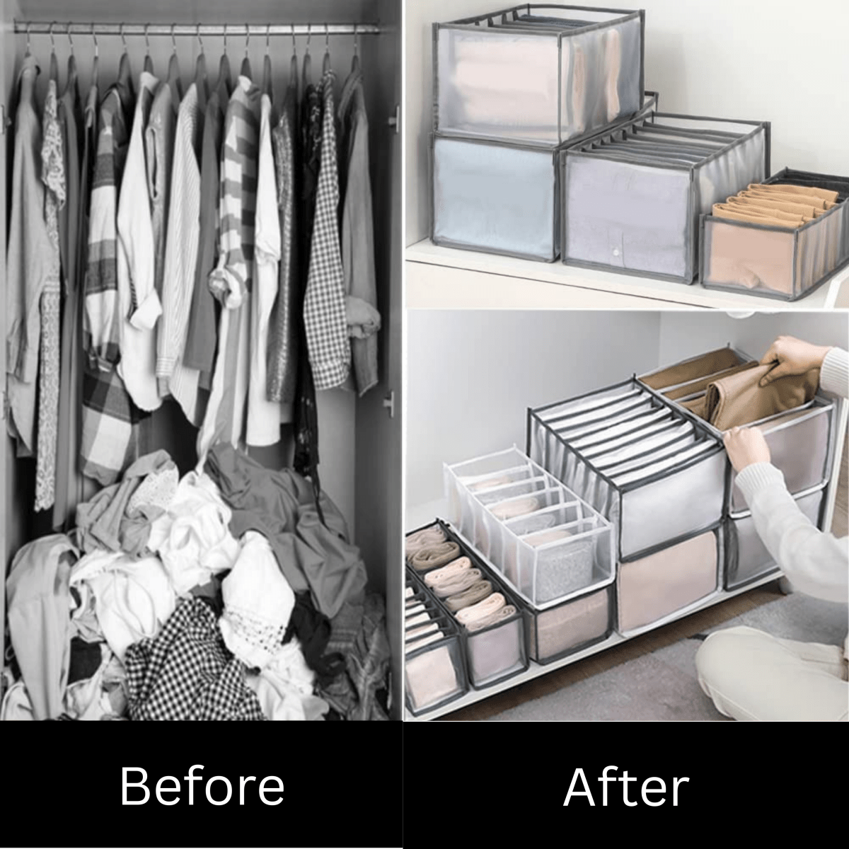 FOLDSPACE – Skåporganizer-set för ordentlig och veckfri förvaring